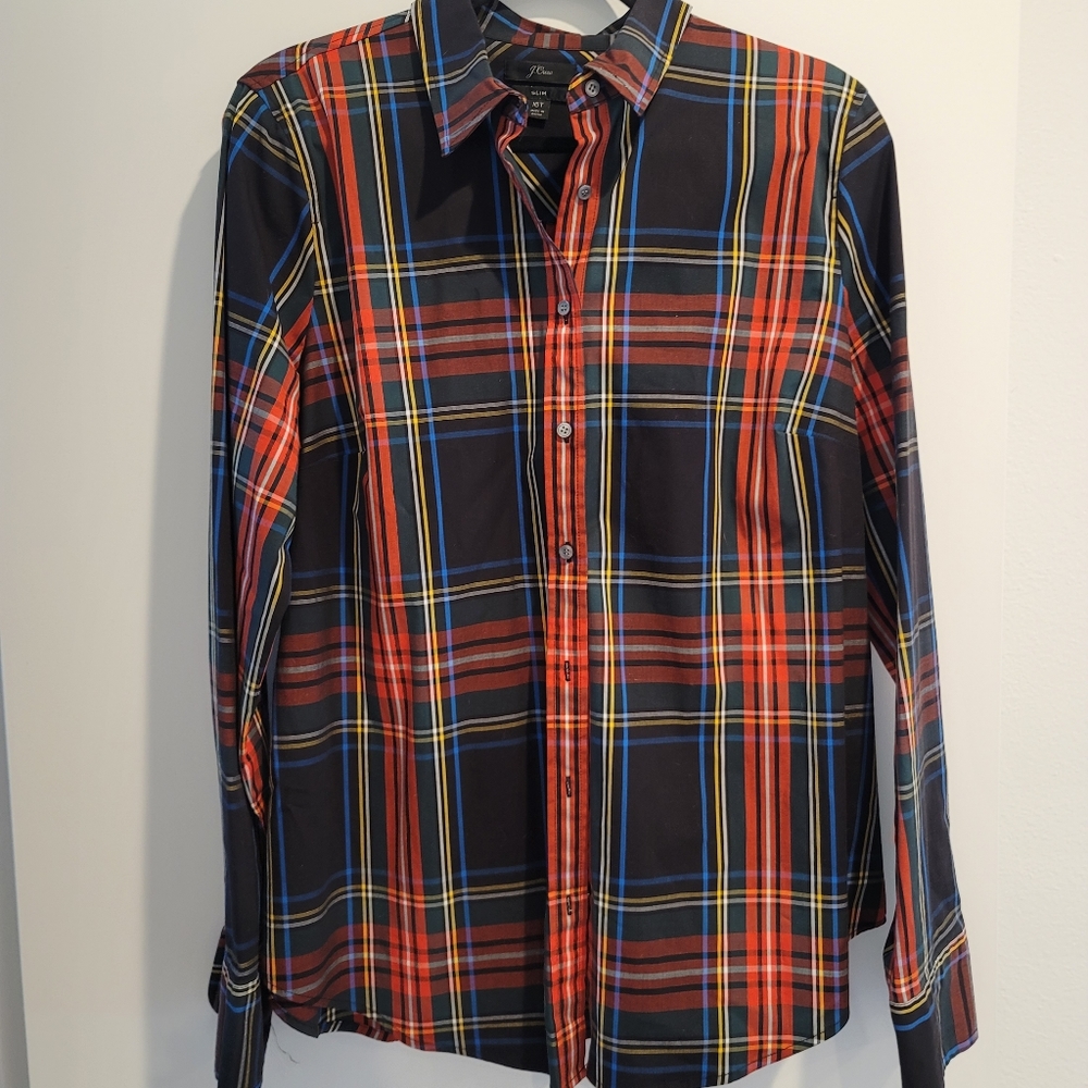J. Crew Tartan Plaid Button Down 16 Tall